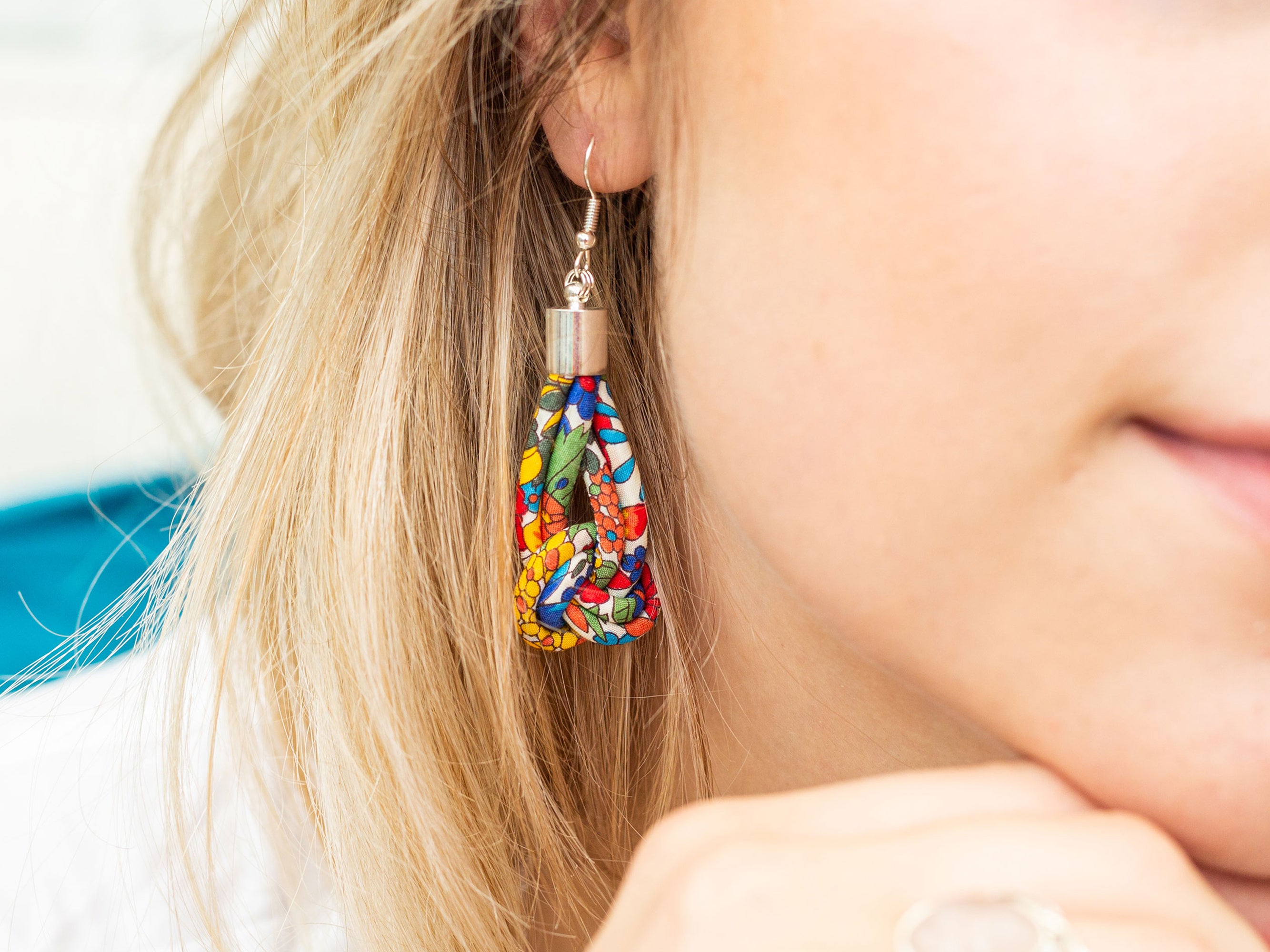 Bunny Bosworth Knot Drop Earrings - Liberty Margaret Annie A Print | Holme & Moss