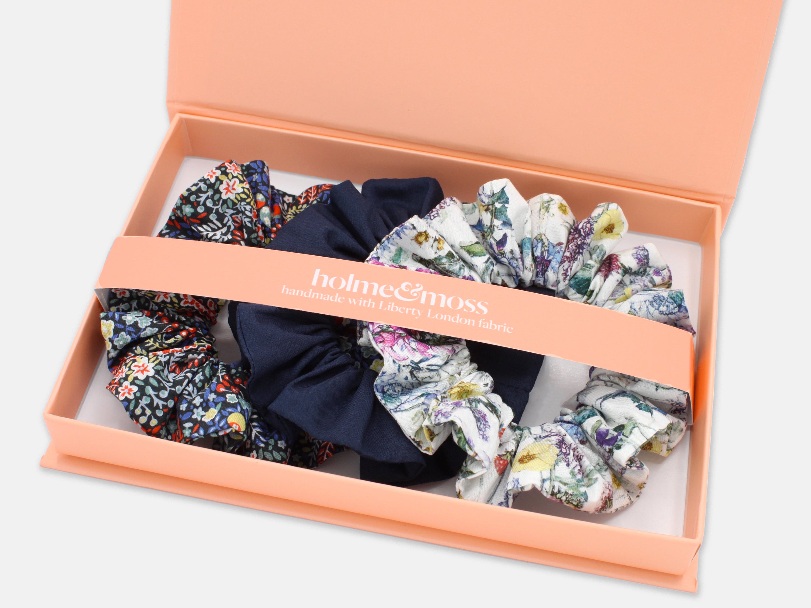Liberty London Print Scrunchie Gift Box, Set of 3, Country Garden Collection, Medium | Holme & Moss