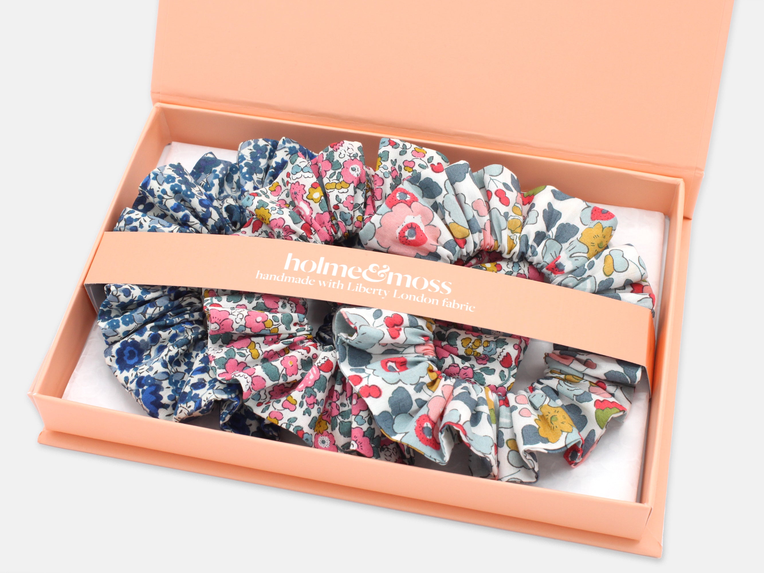 Liberty London Print Scrunchie Gift Box, Set of 3, Ditsy Florals Collection, Medium | Holme & Moss