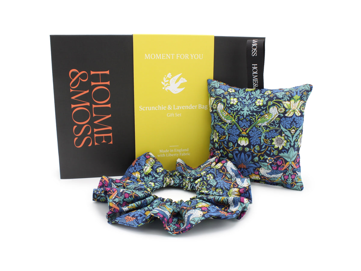 Scrunchie and Lavender Bag Gift Set – Liberty Strawberry Thief J Print | Holme & Moss