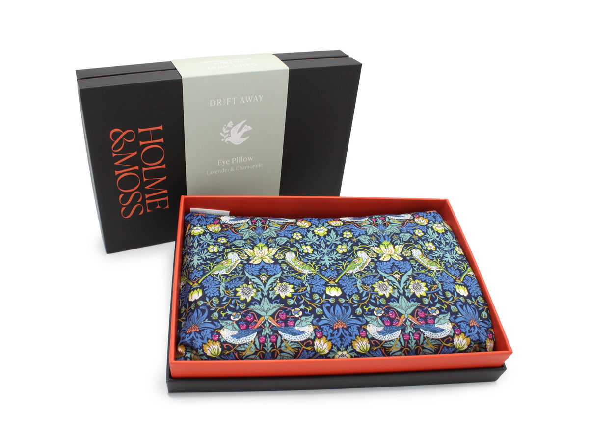 Lavender and Chamomile Scented Eye Pillow - Liberty Strawberry Thief J Print | Holme & Moss