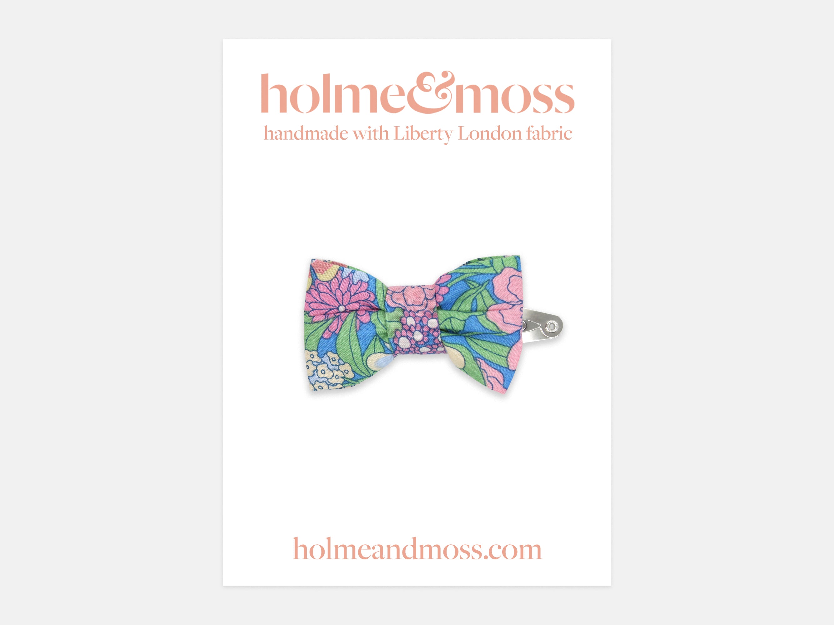 Small Bow Hair Clip - Packaging, Liberty London Ciara J Print | Holme & Moss