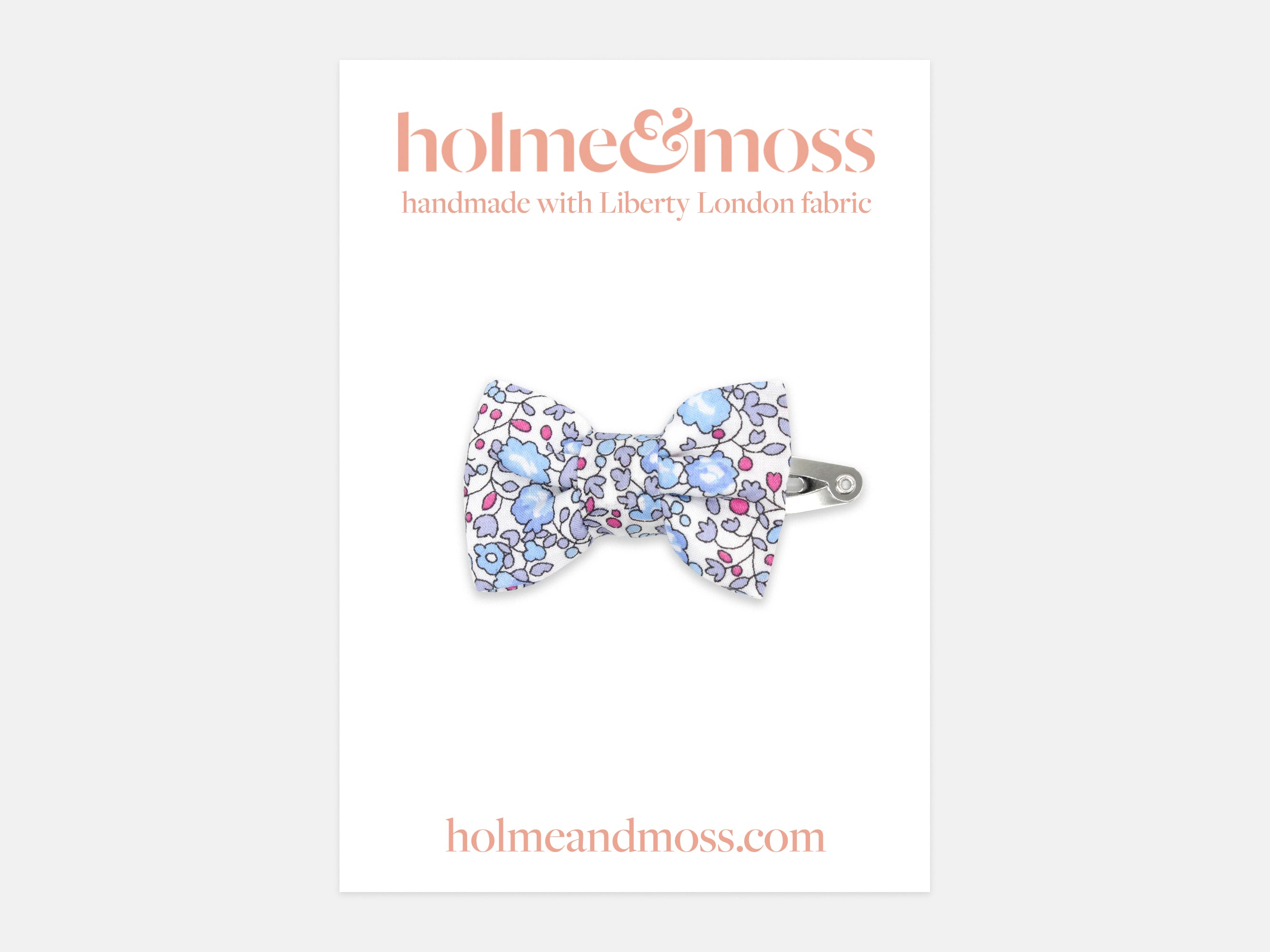 Small Bow Hair Clip - Packaging, Liberty London Eloise D Print | Holme & Moss
