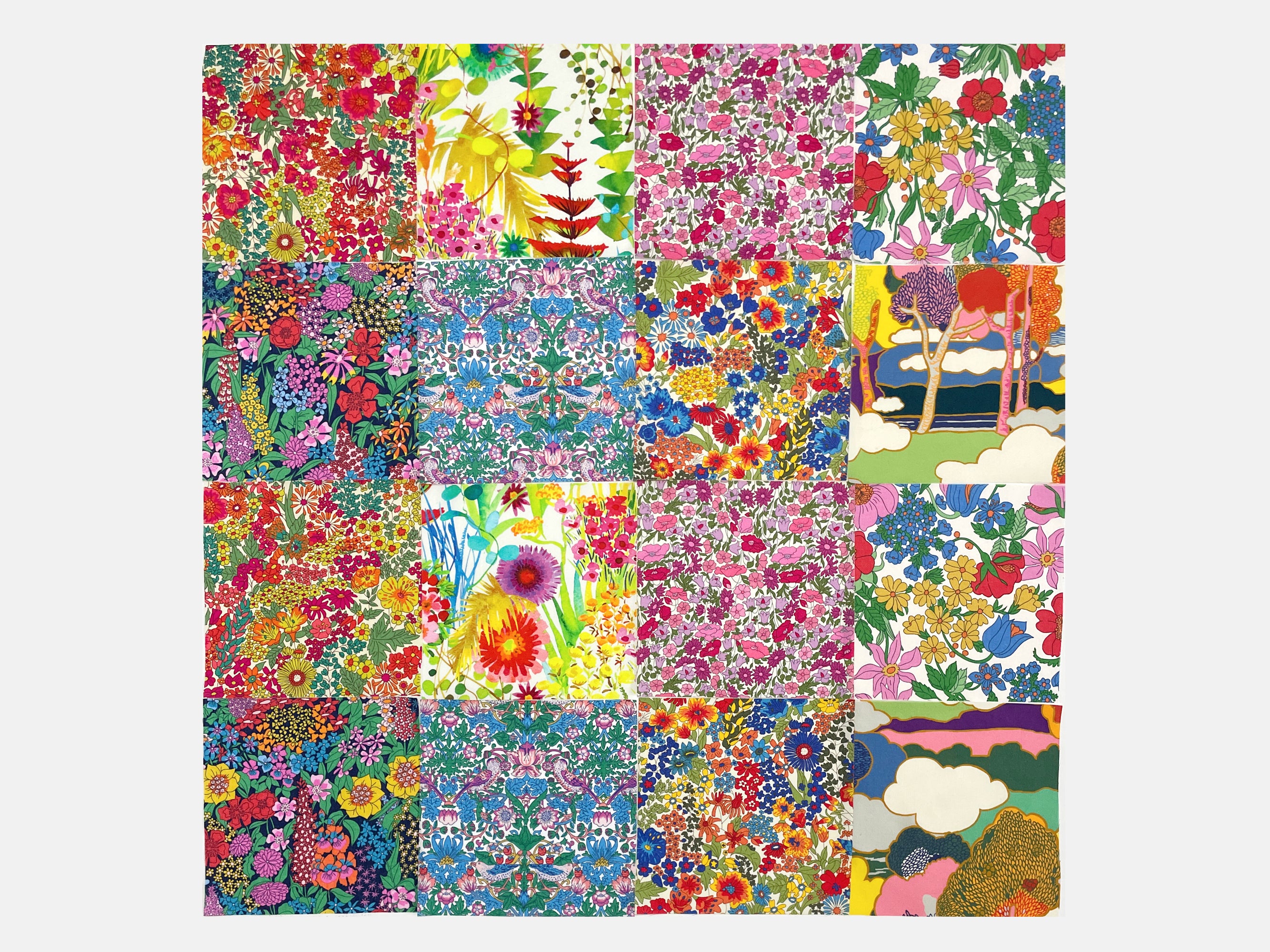 Liberty Fabrics Tana Lawn™ Cotton 5" Brights Charm Squares, Pack of 16 | Holme & Moss