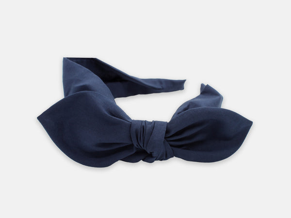 Side Bow Headband, Liberty London Navy C Print | Holme & Moss