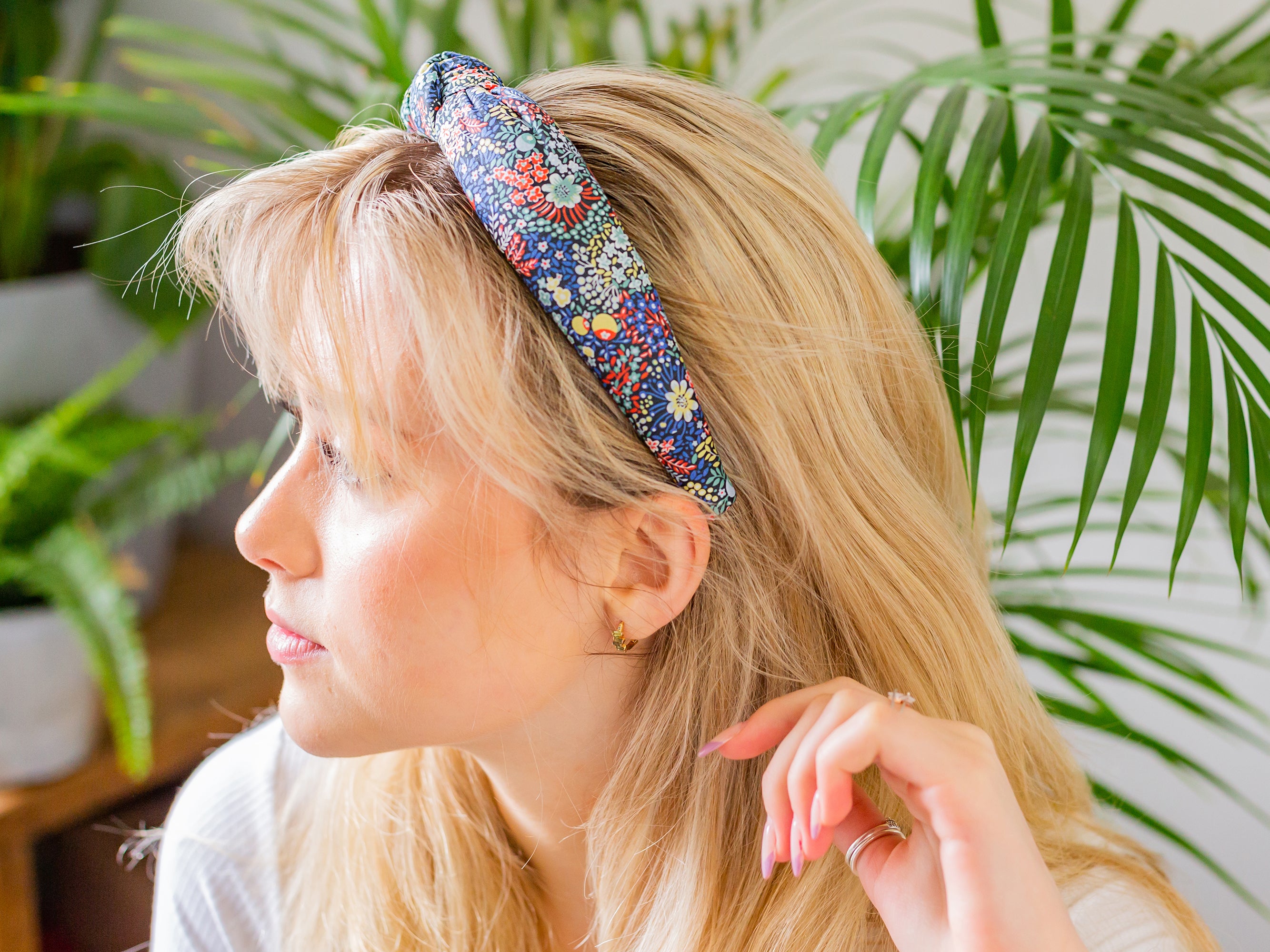 Padded Knot Headband, Liberty London Elderberry A Print | Holme & Moss