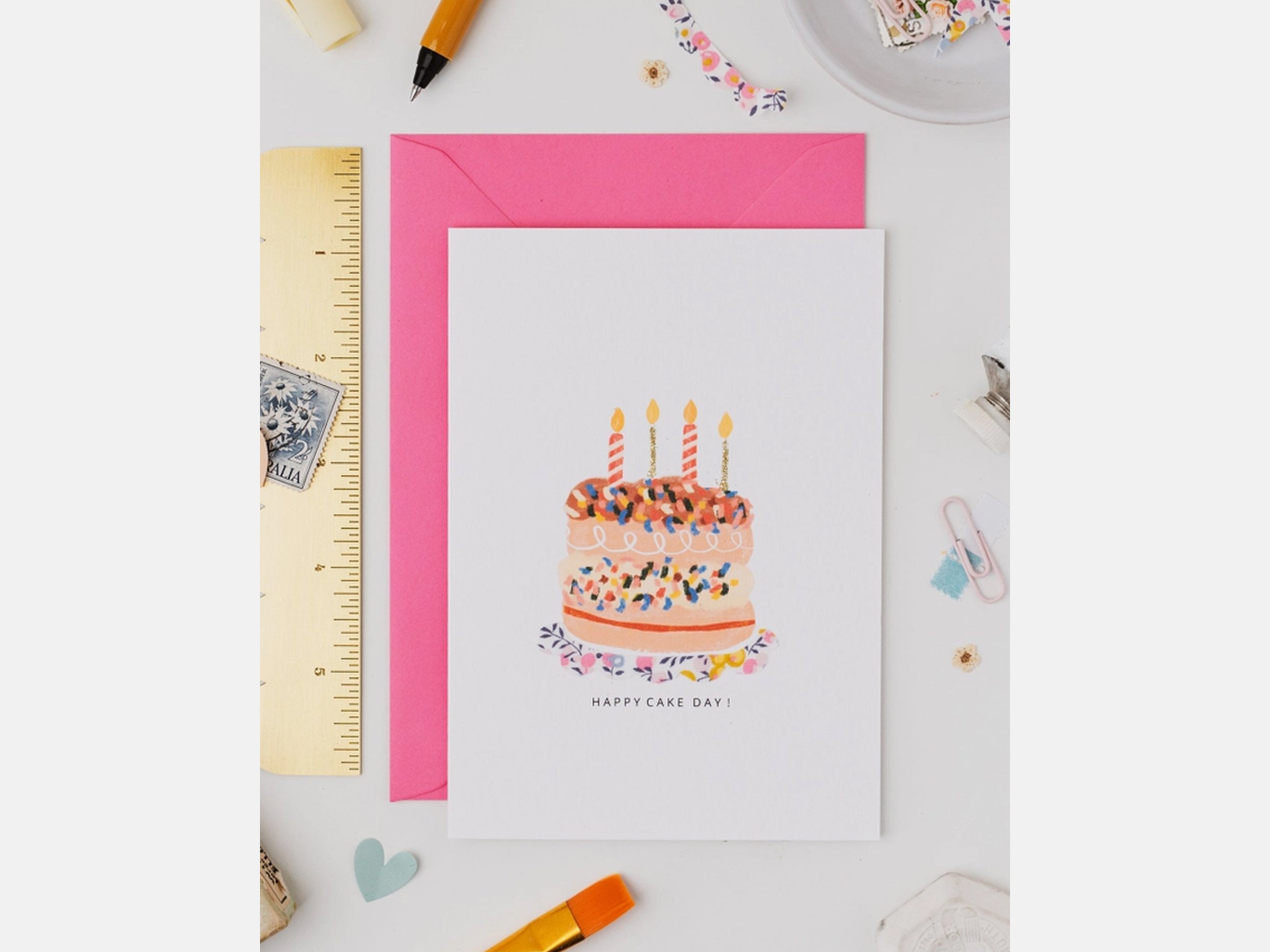 Cake Birthday Card - Liberty Wiltshire Bud Print | The Charming Press | Holme & Moss