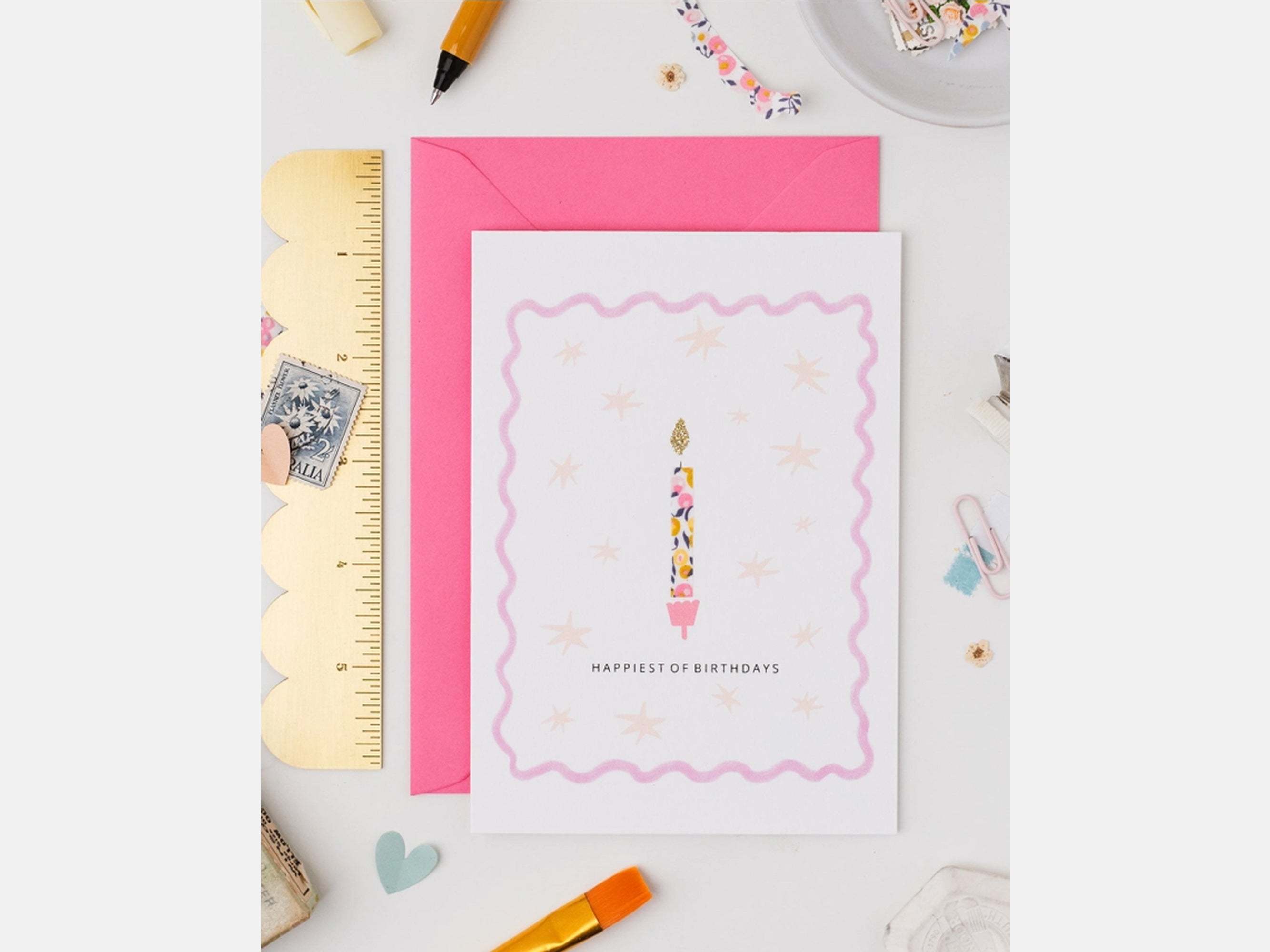 Candle Birthday Card - Liberty Wiltshire Bud Print | The Charming Press | Holme & Moss