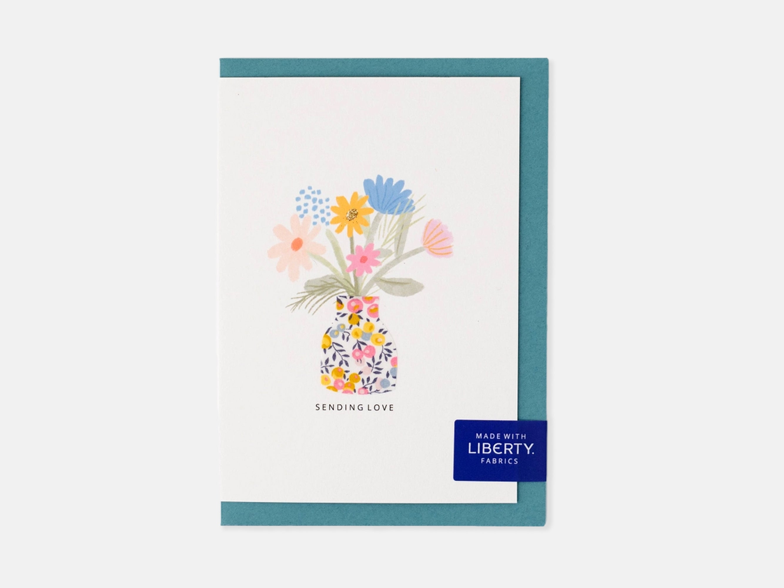Sending Love Flower Vase Card - Liberty Wiltshire Bud Print | The Charming Press | Holme & Moss