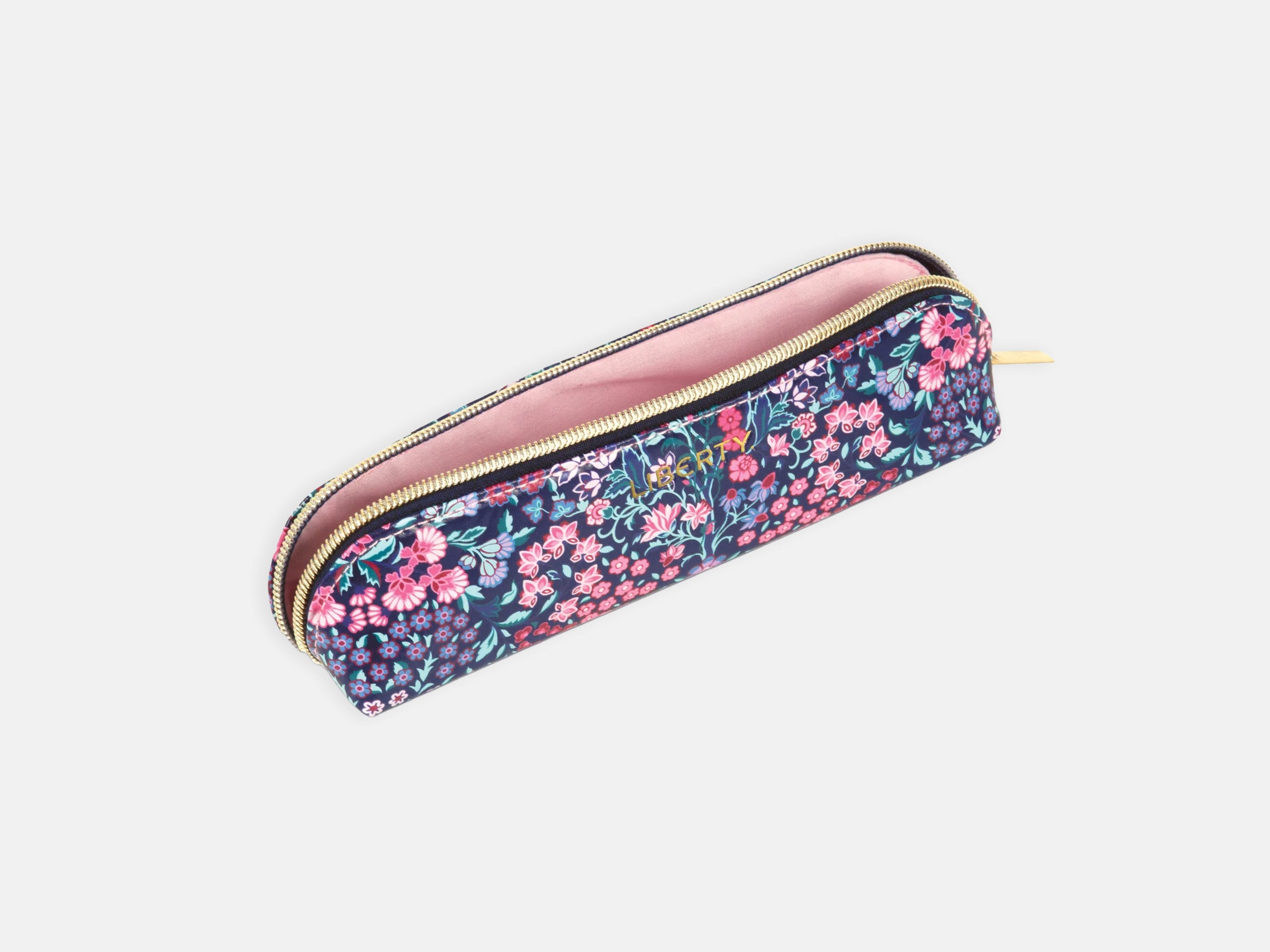 Liberty Tanjore Gardens Tile Navy Pencil Case | Holme & Moss