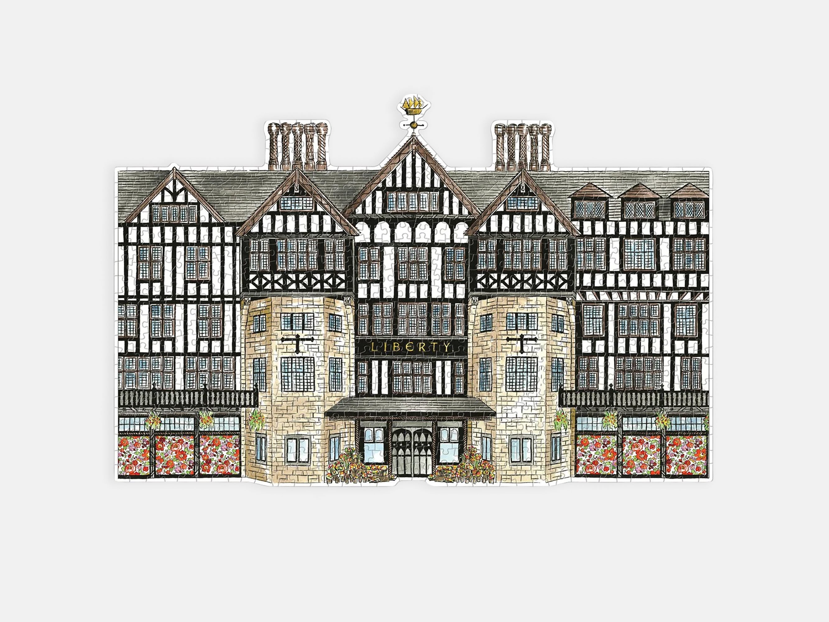 Liberty Tudor Building 750 Piece Shaped Puzzle | Holme & Moss