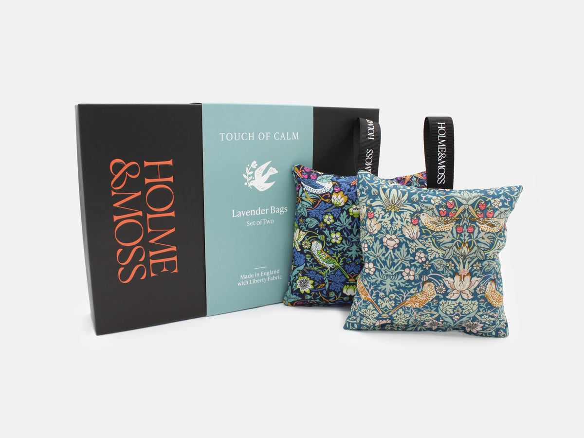 Liberty Fabrics Lavender Bags Gift Box – Set of Two, Strawberry Thief Collection | Holme & Moss