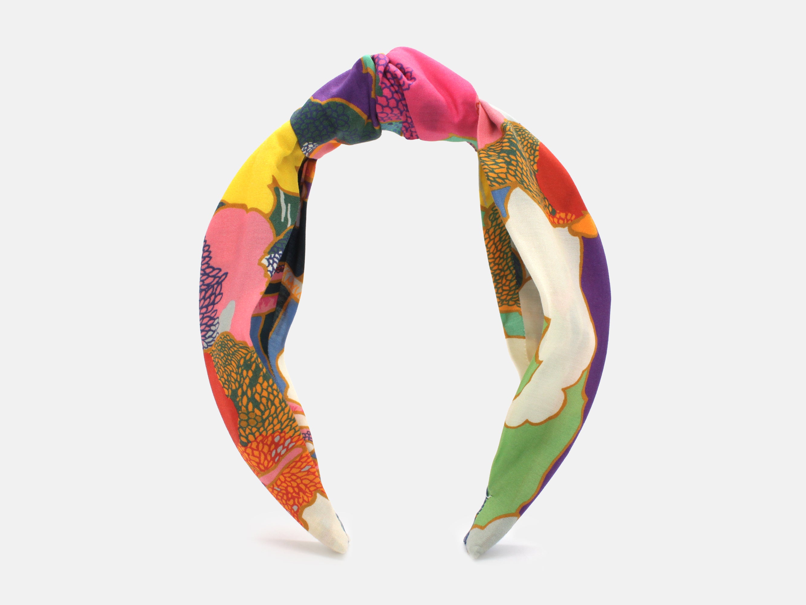 Colourful patterned headband on a white background | Classic Knot Headband - Liberty Prospect Road A Print | Holme & Moss