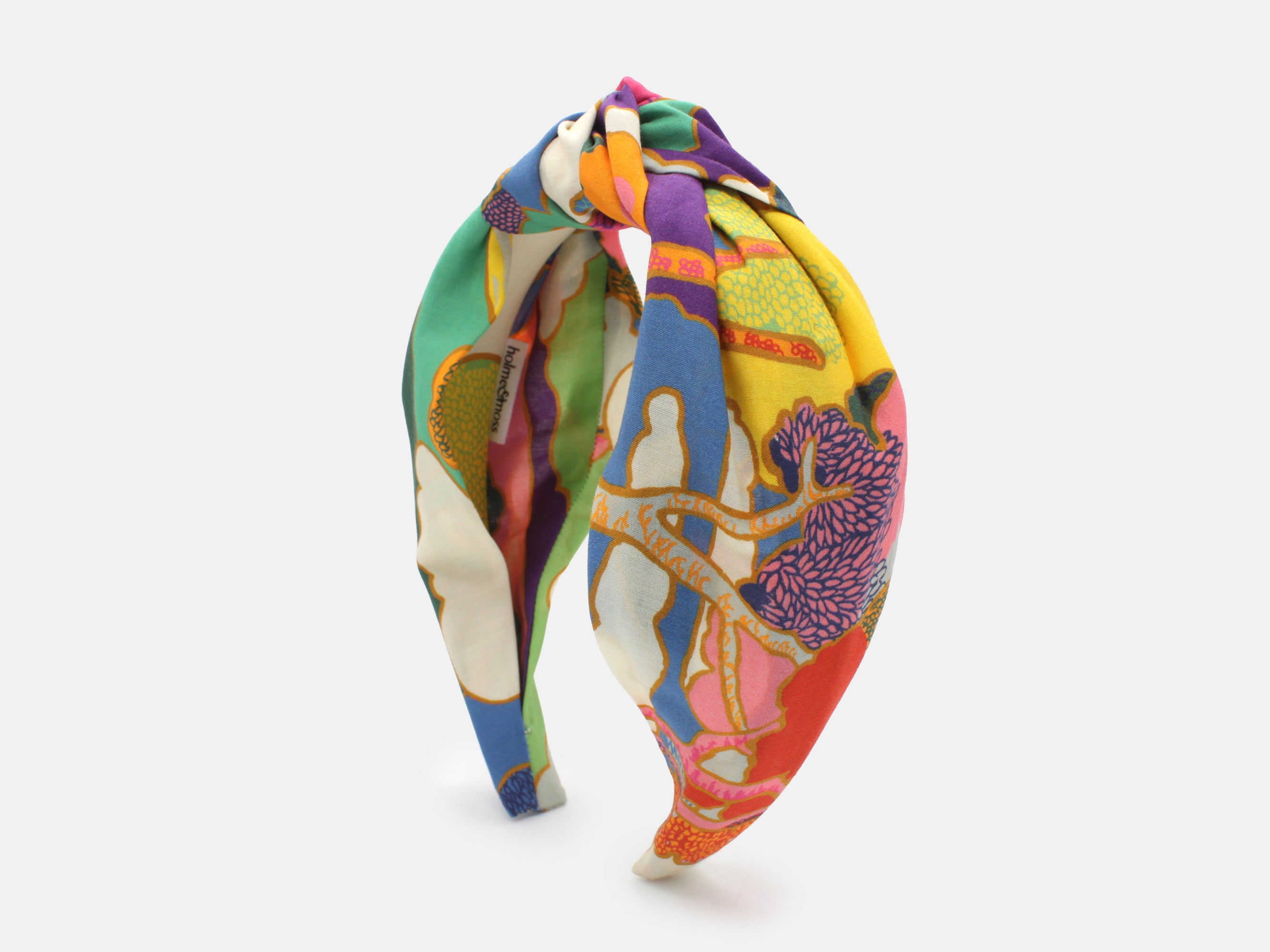 Colourful patterned headband on a white background | Classic Knot Headband - Liberty Prospect Road A Print | Holme & Moss