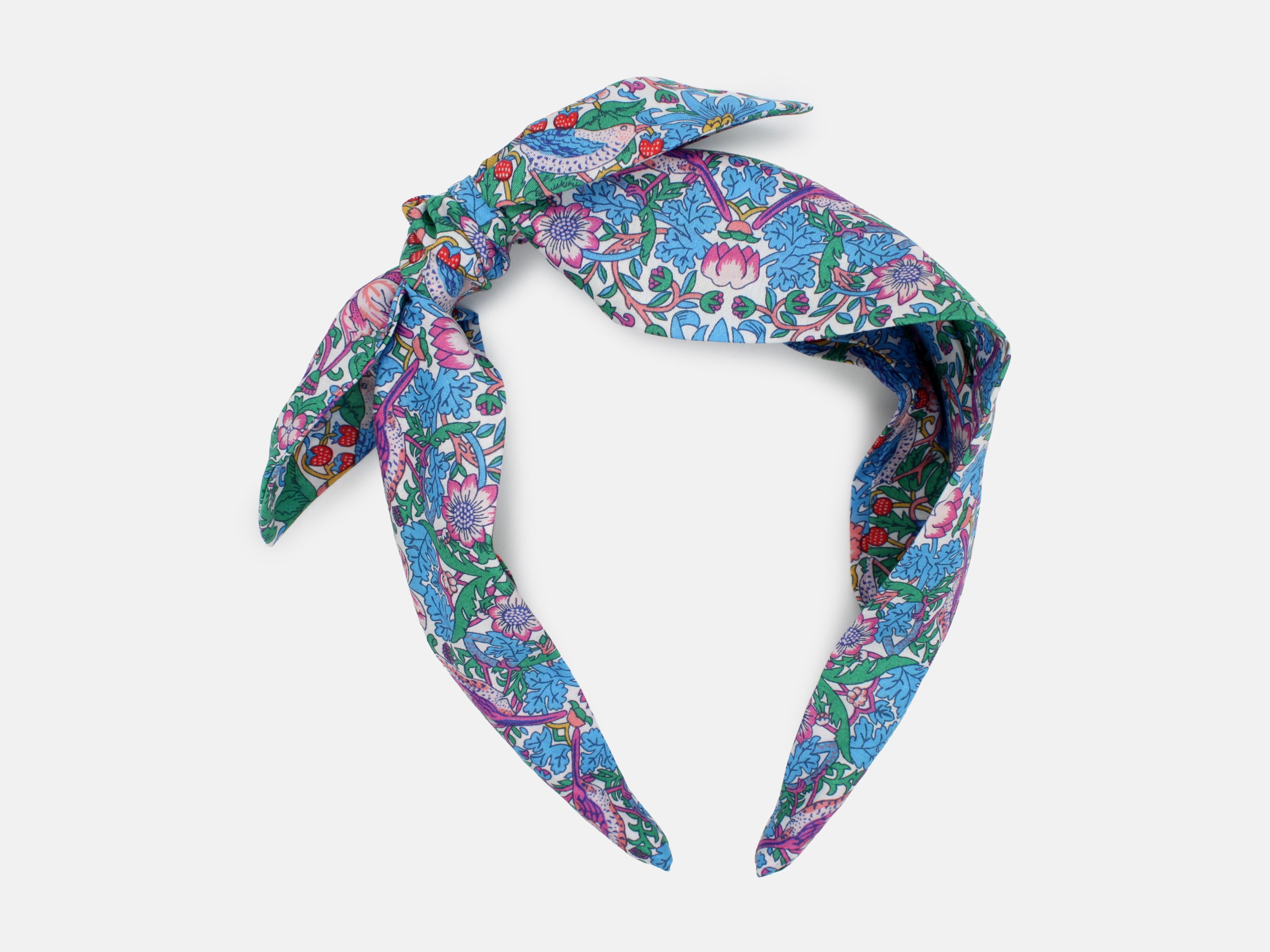 Side Bow Headband - Liberty Strawberry Thief Spring F Print | Holme & Moss