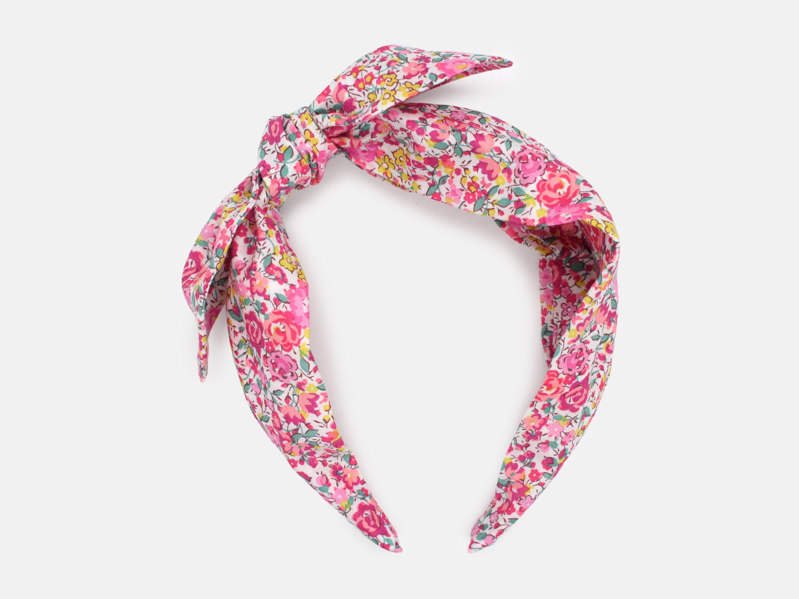 Side Bow Headband, Liberty Fabrics Emma and Georgina N Pink Print | Holme & Moss