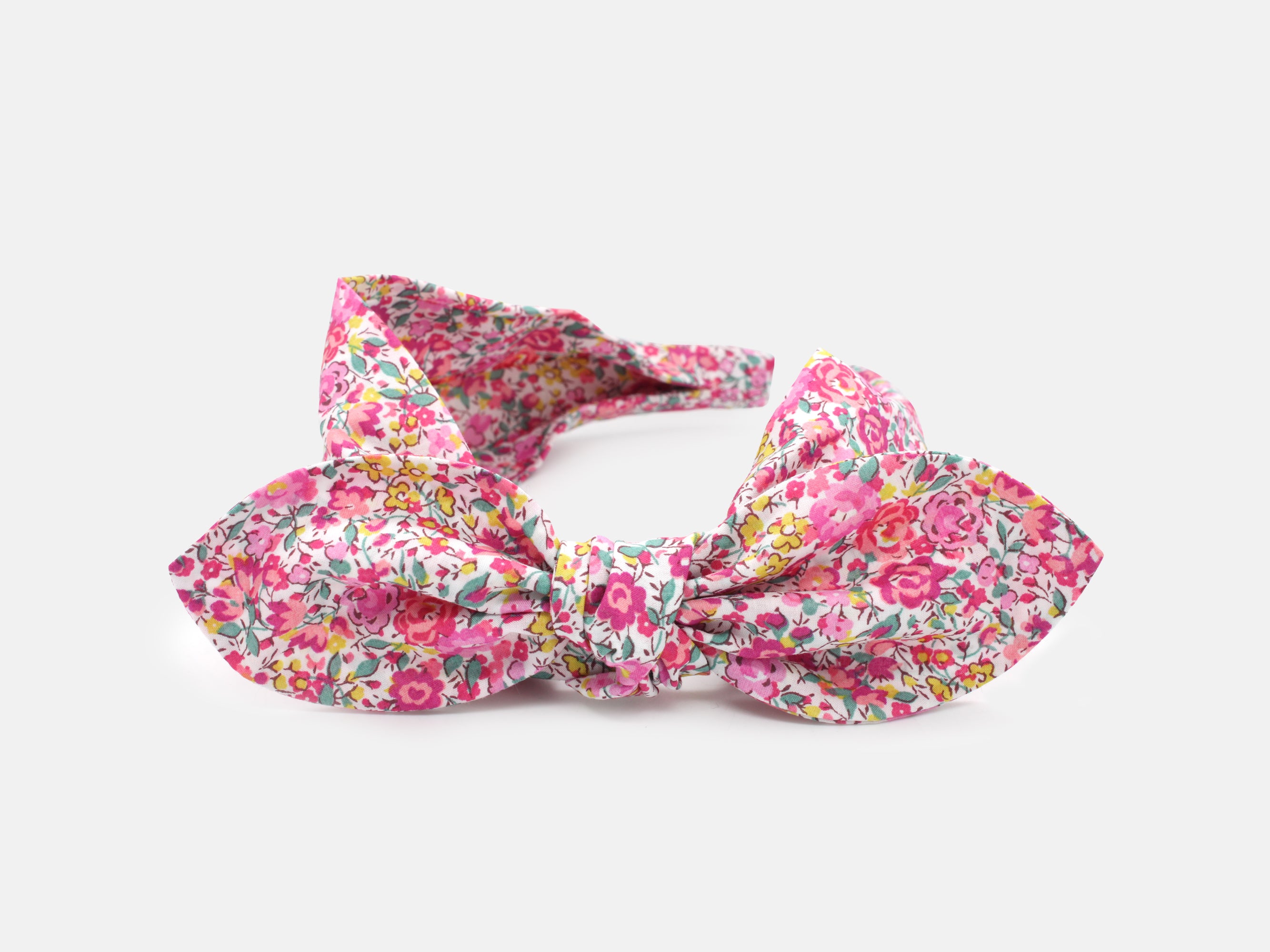 Side Bow Headband, Liberty Fabrics Emma and Georgina N Pink Print | Holme & Moss