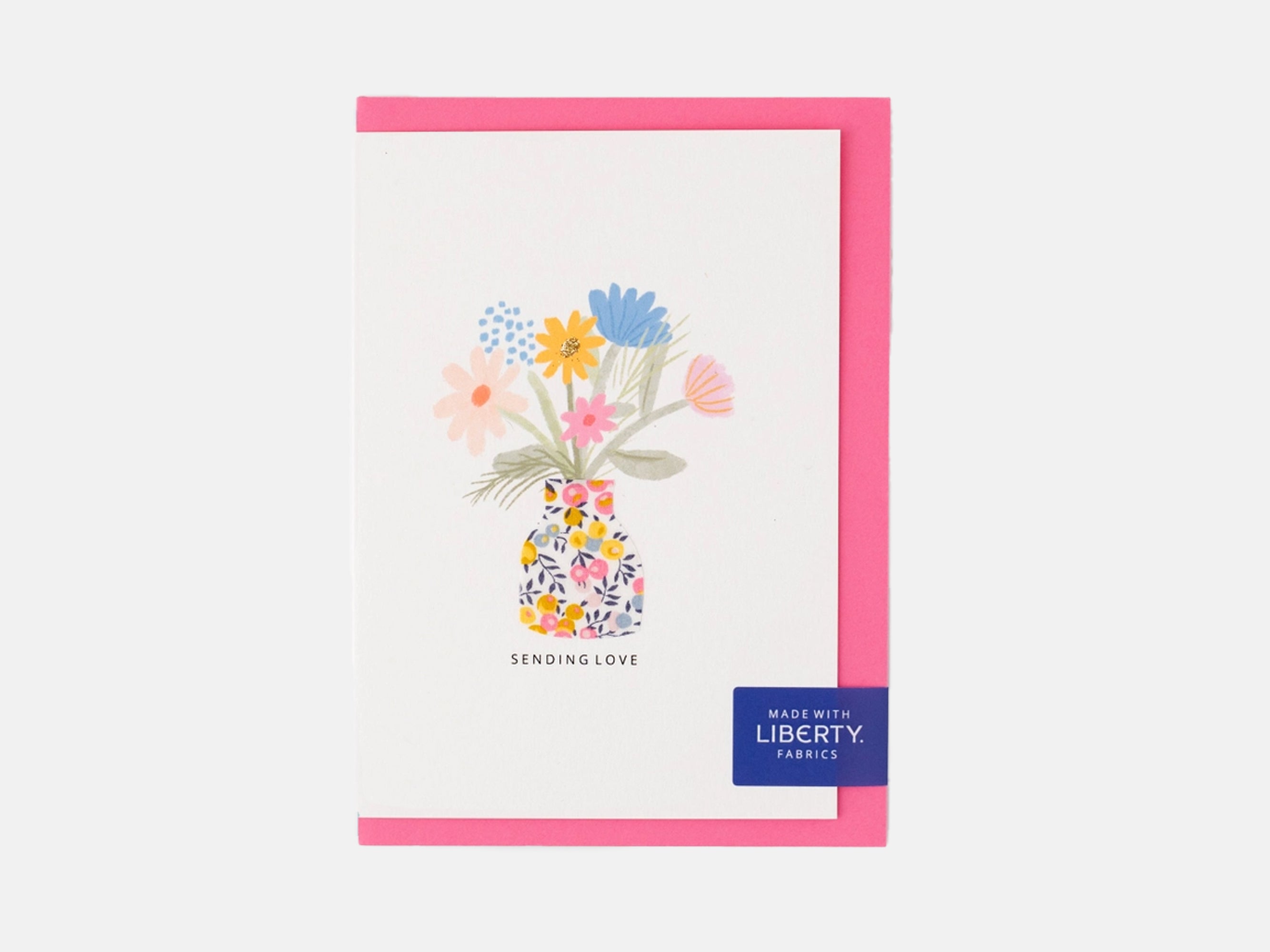 Sending Love Flower Vase Card - Liberty Wiltshire Bud Print | The Charming Press | Holme & Moss