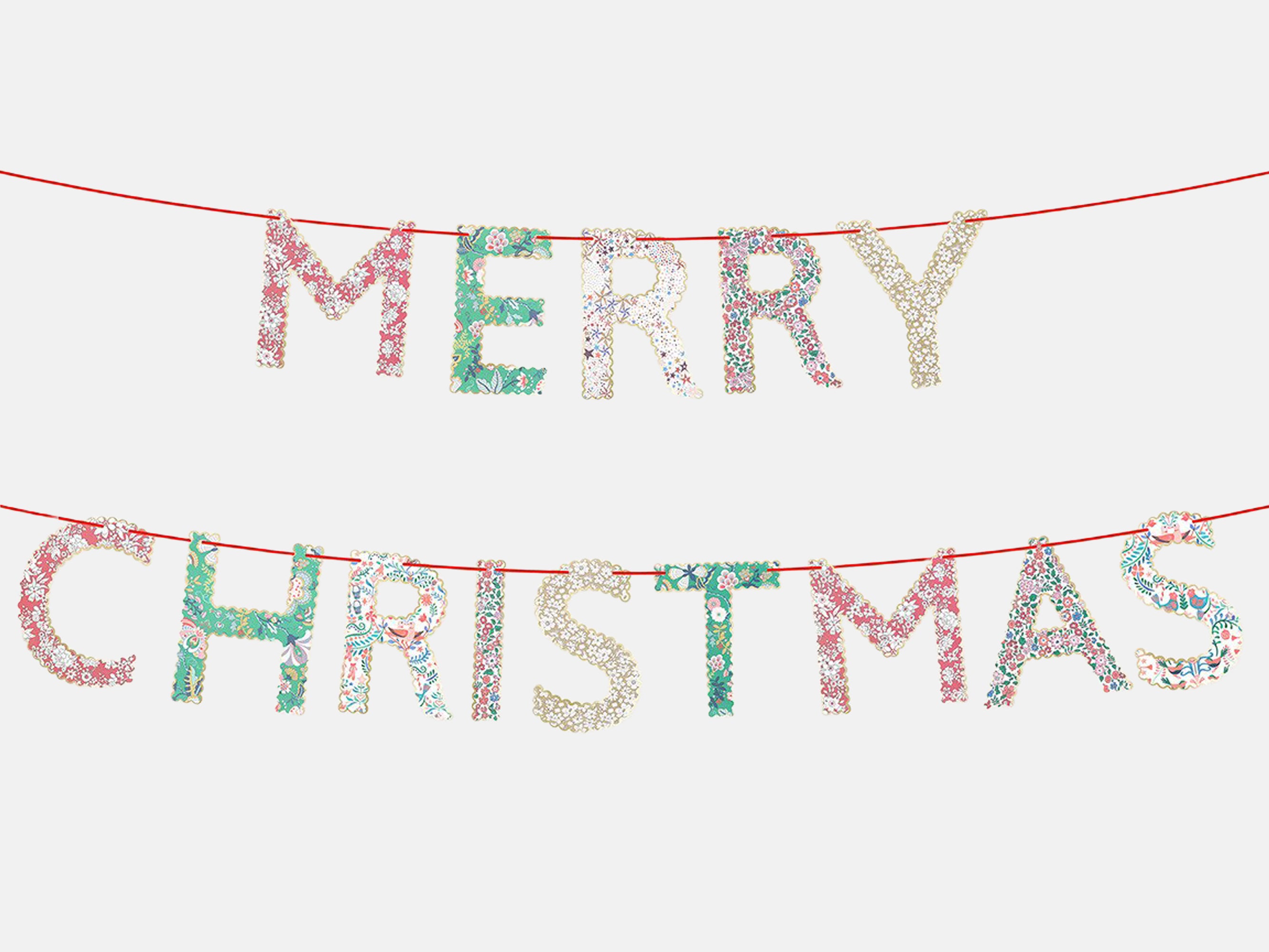 Meri Meri x Liberty Merry Christmas Garland