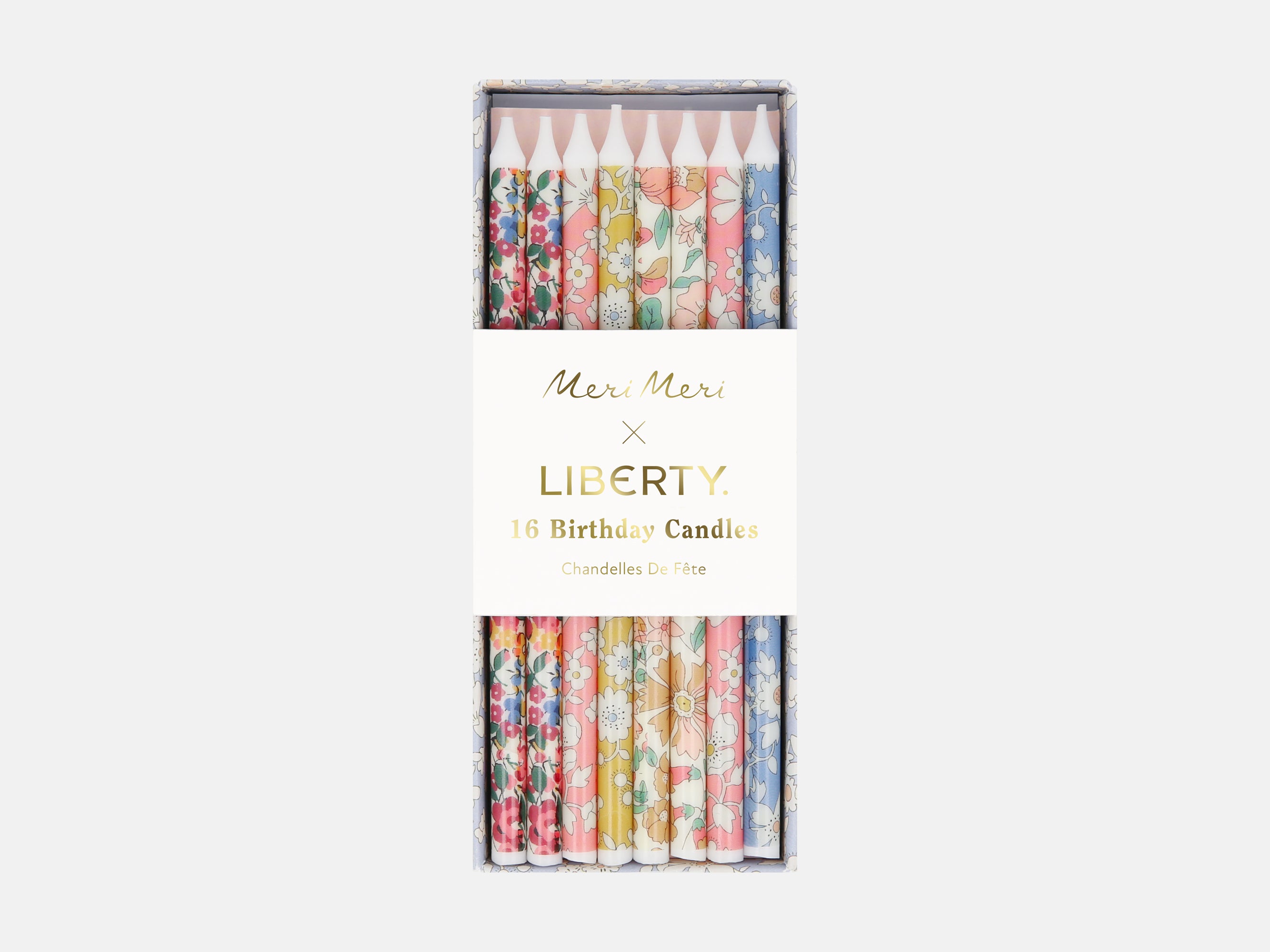 Meri Meri x Liberty Mixed Print Party Candles (16) | Holme & Moss