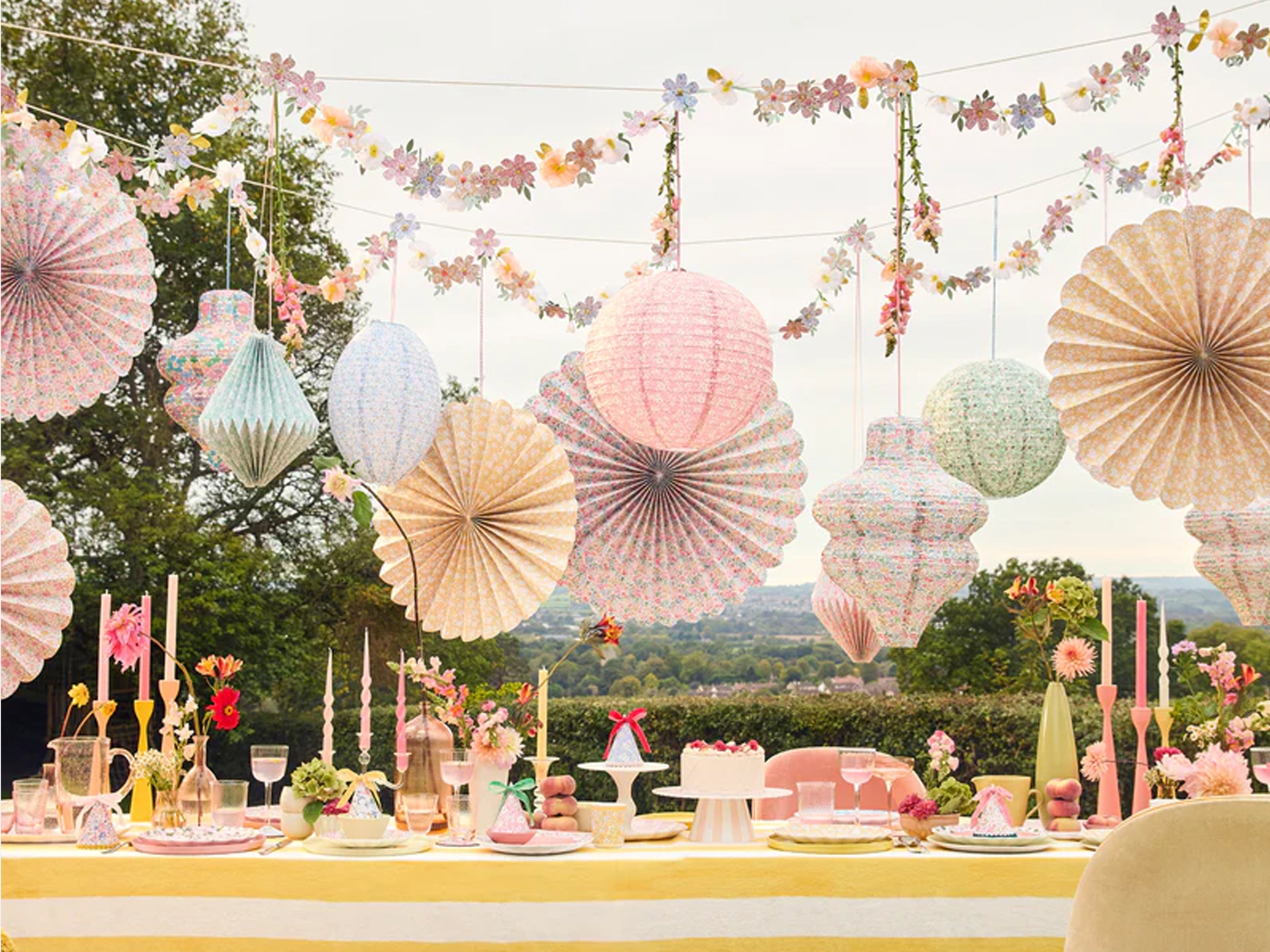 Meri Meri x Liberty Pastel Floral Lanterns (3) | Holme & Moss