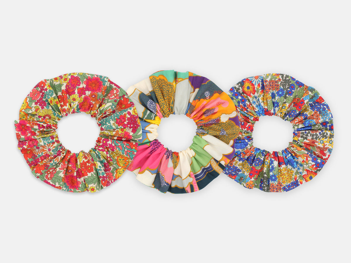 Scrunchie Gift Box - Set of Three, Liberty Fabrics Golden Blooms Collection | Holme & Moss