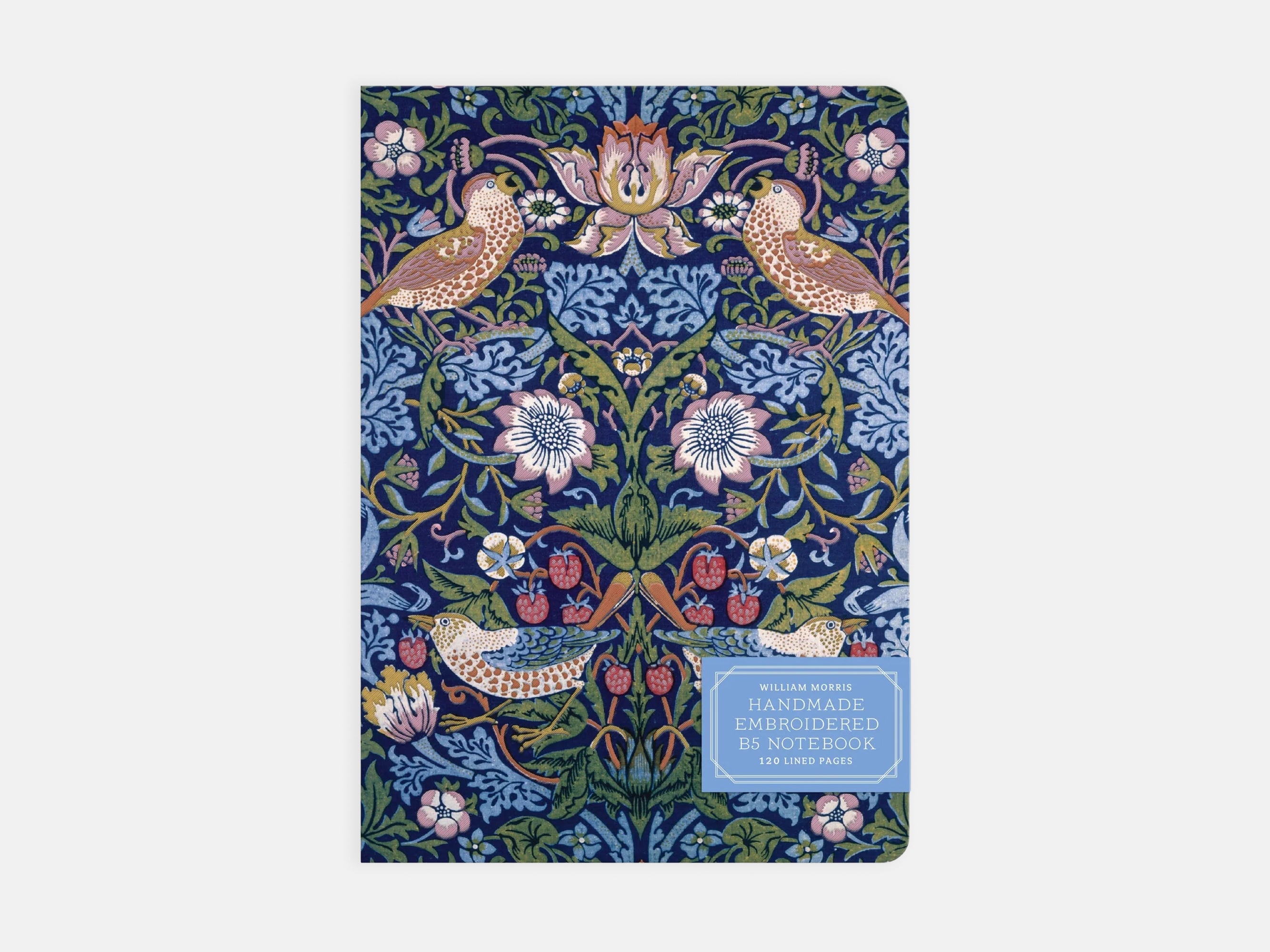 William Morris Strawberry Thief Embroidered B5 Journal | Holme & Moss