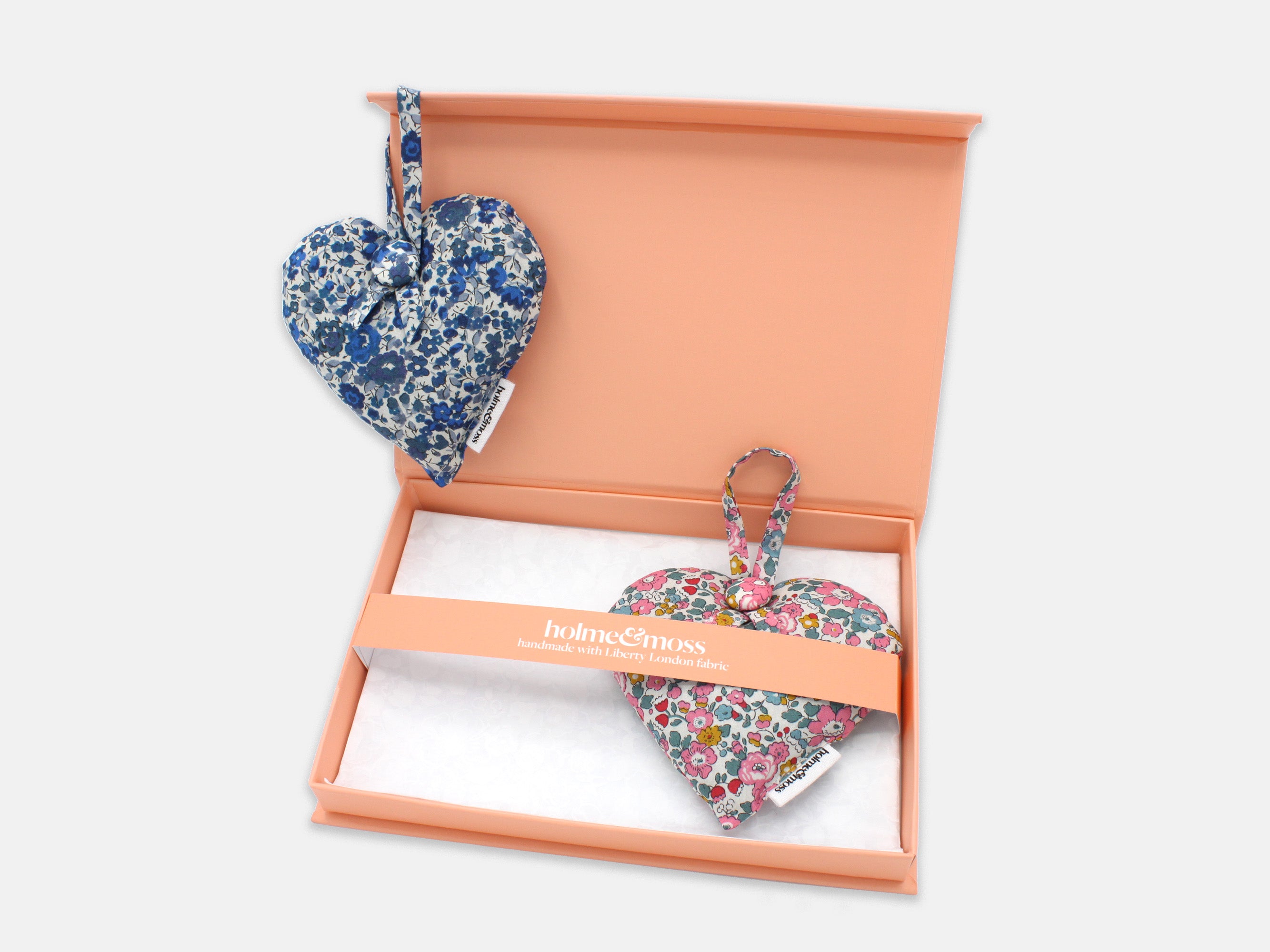 Liberty Print Lavender Heart Gift Box, Set of Two, Ditsy Florals Collection | Holme & Moss