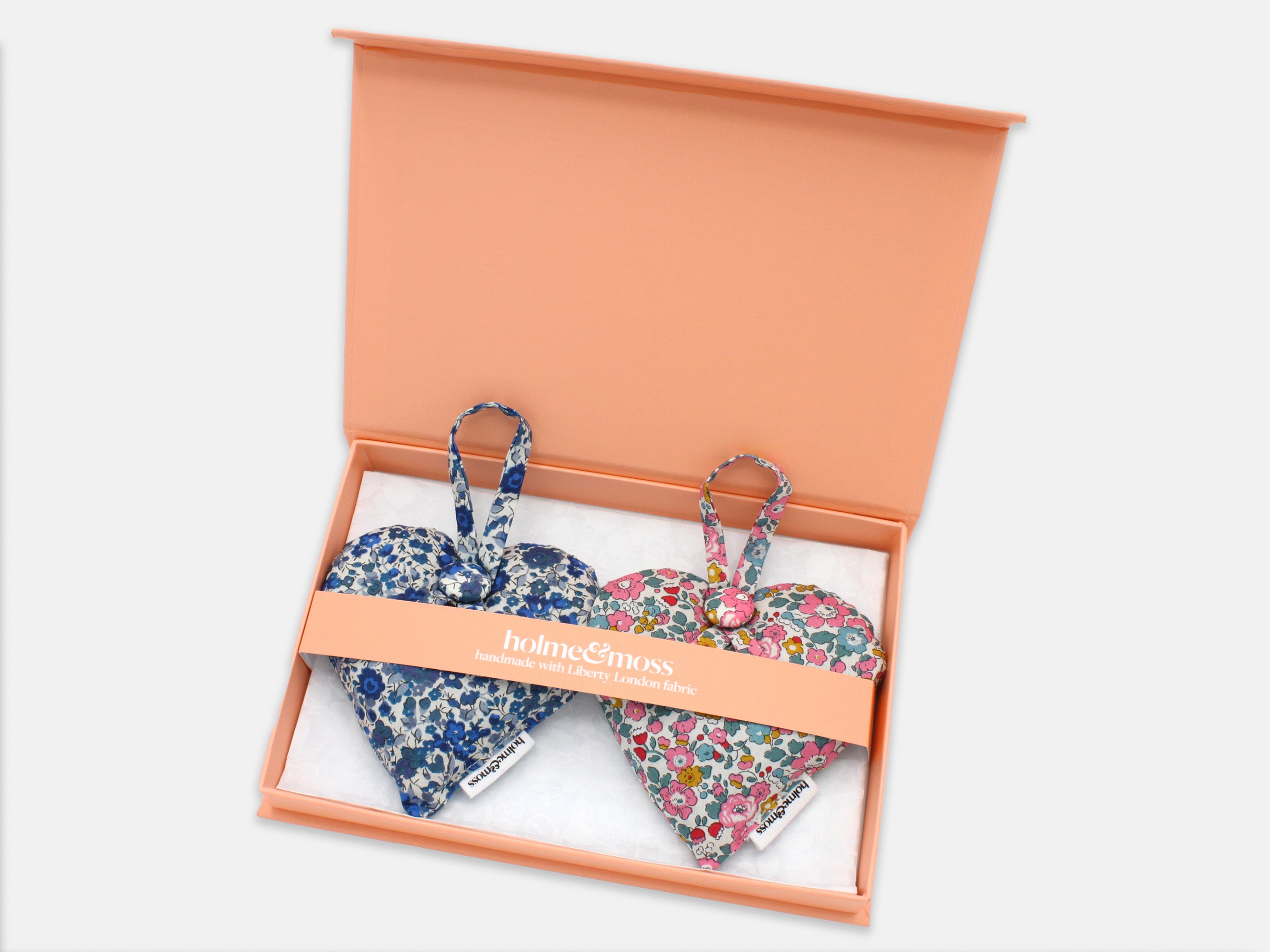 Liberty Print Lavender Heart Gift Box, Set of Two, Ditsy Florals Collection | Holme & Moss
