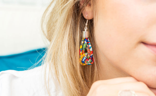 Bunny Bosworth Knot Drop Earrings - Liberty Margaret Annie A Print | Holme & Moss