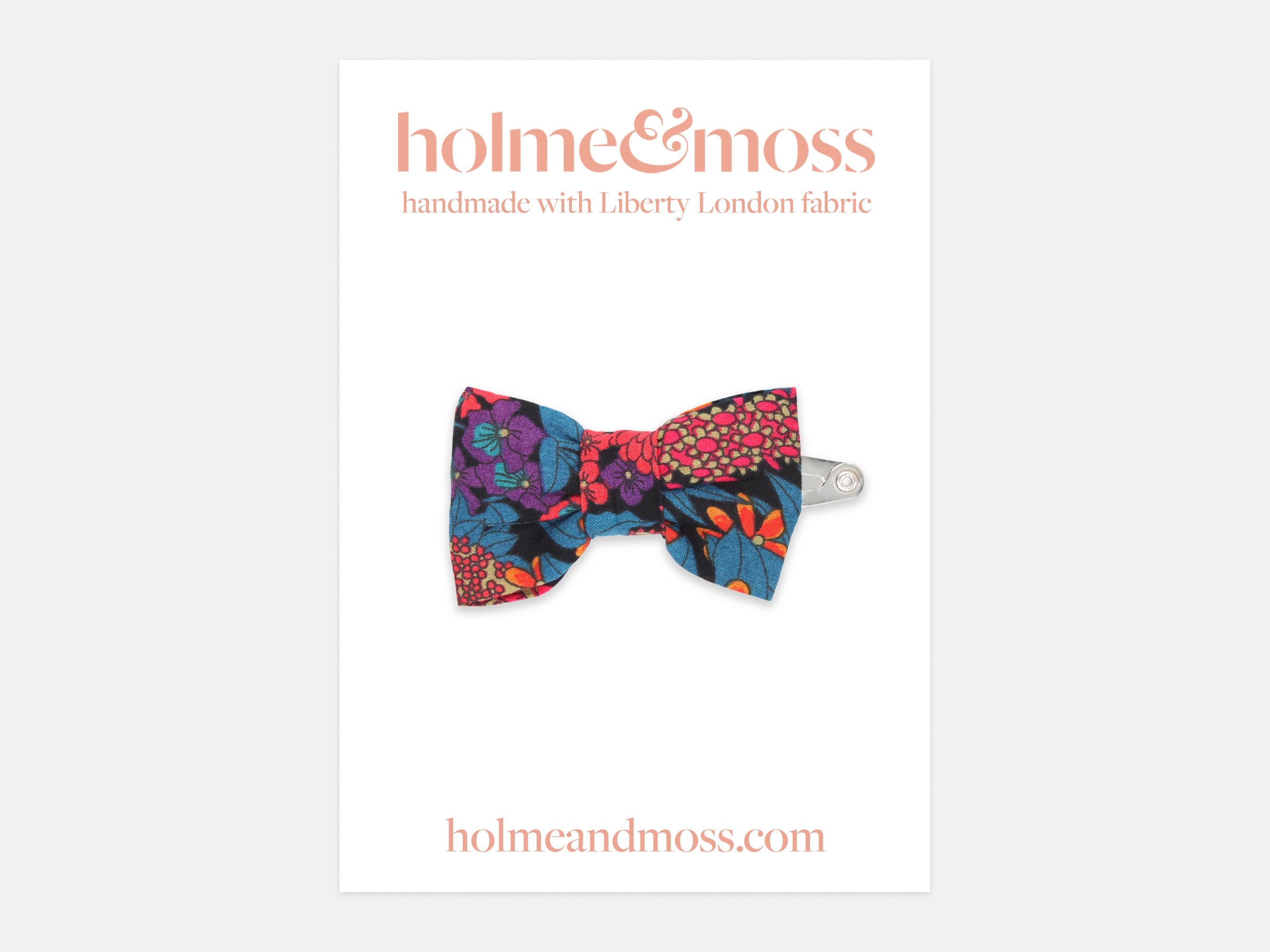 Small Bow Hair Clip - Packaging, Liberty London Ciara C Print | Holme & Moss