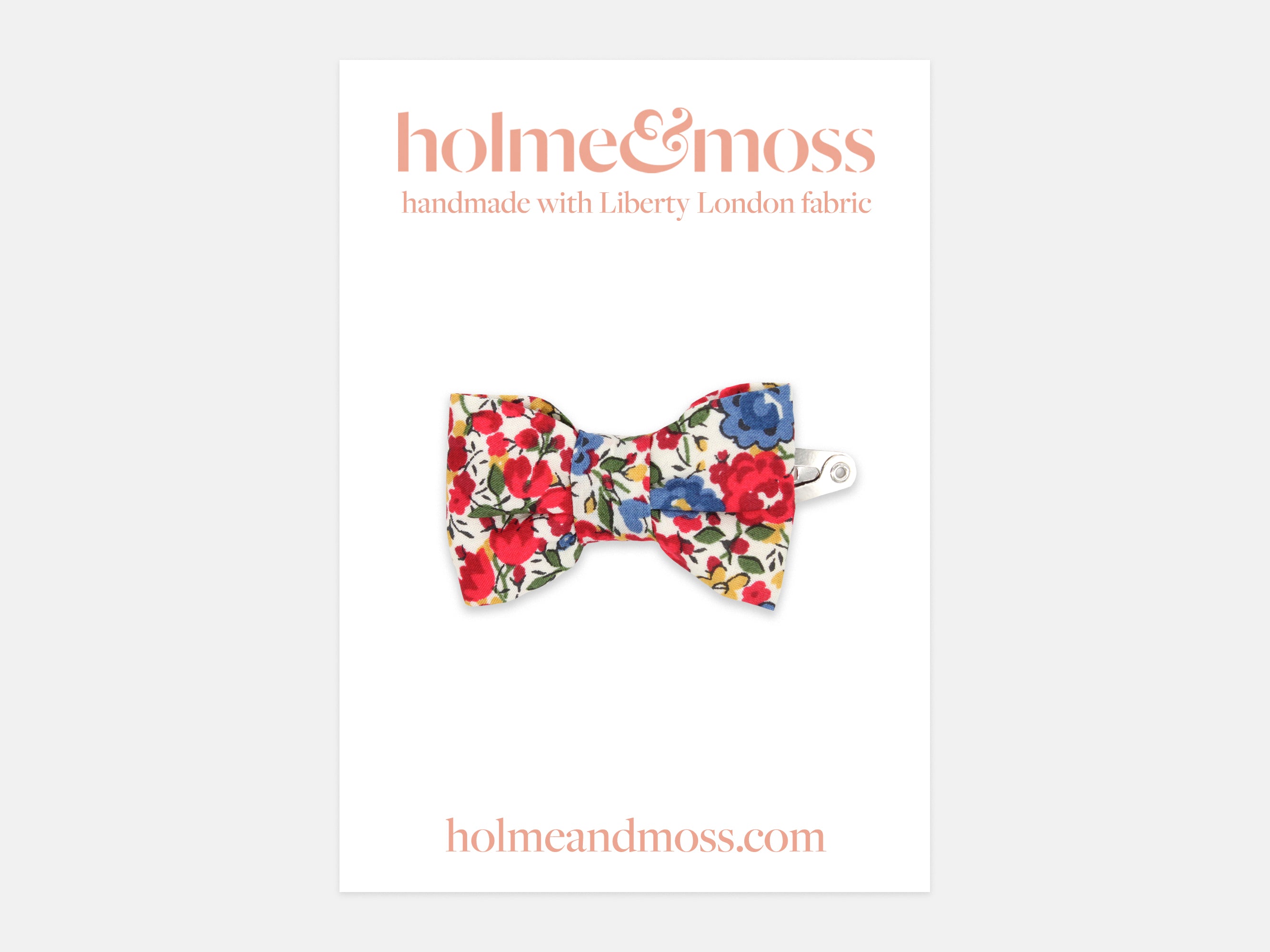 Small Bow Hair Clip - Packaging, Liberty London Emma and Georgina C Print | Holme & Moss