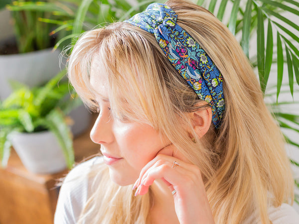 Twist Headband, Liberty London Strawberry Thief J Print | Holme & Moss