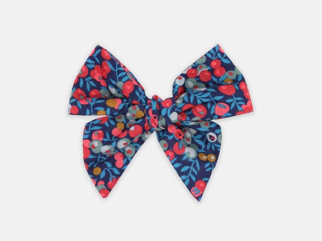 Large Bow Hair Clip, Liberty London Wiltshire Berry B-40 Print | Holme & Moss
