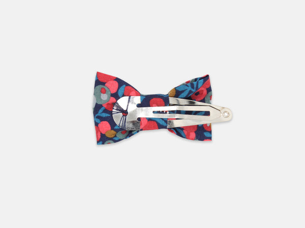 Small Bow Hair Clip - Snap Clip, Liberty London Wiltshire Berry B-40 Print | Holme & Moss