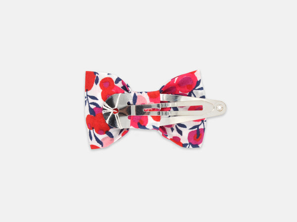Small Bow Hair Clip - Snap Clip, Liberty London Wiltshire Berry S Print | Holme & Moss